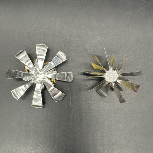 Vintage Atomic Flowers Christmas Ornaments Aluminum Handmade Mid Century Modern - Picture 4 of 7